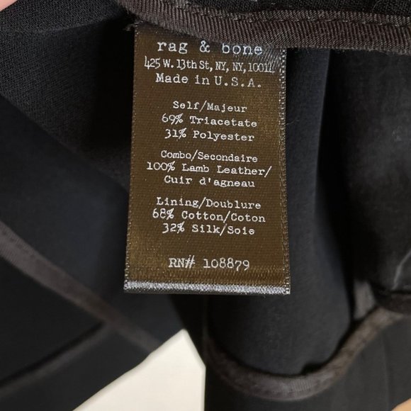 Rag & Bone Black Perforated Leather Sleeve Blazer, 8 - Picture 11 of 11